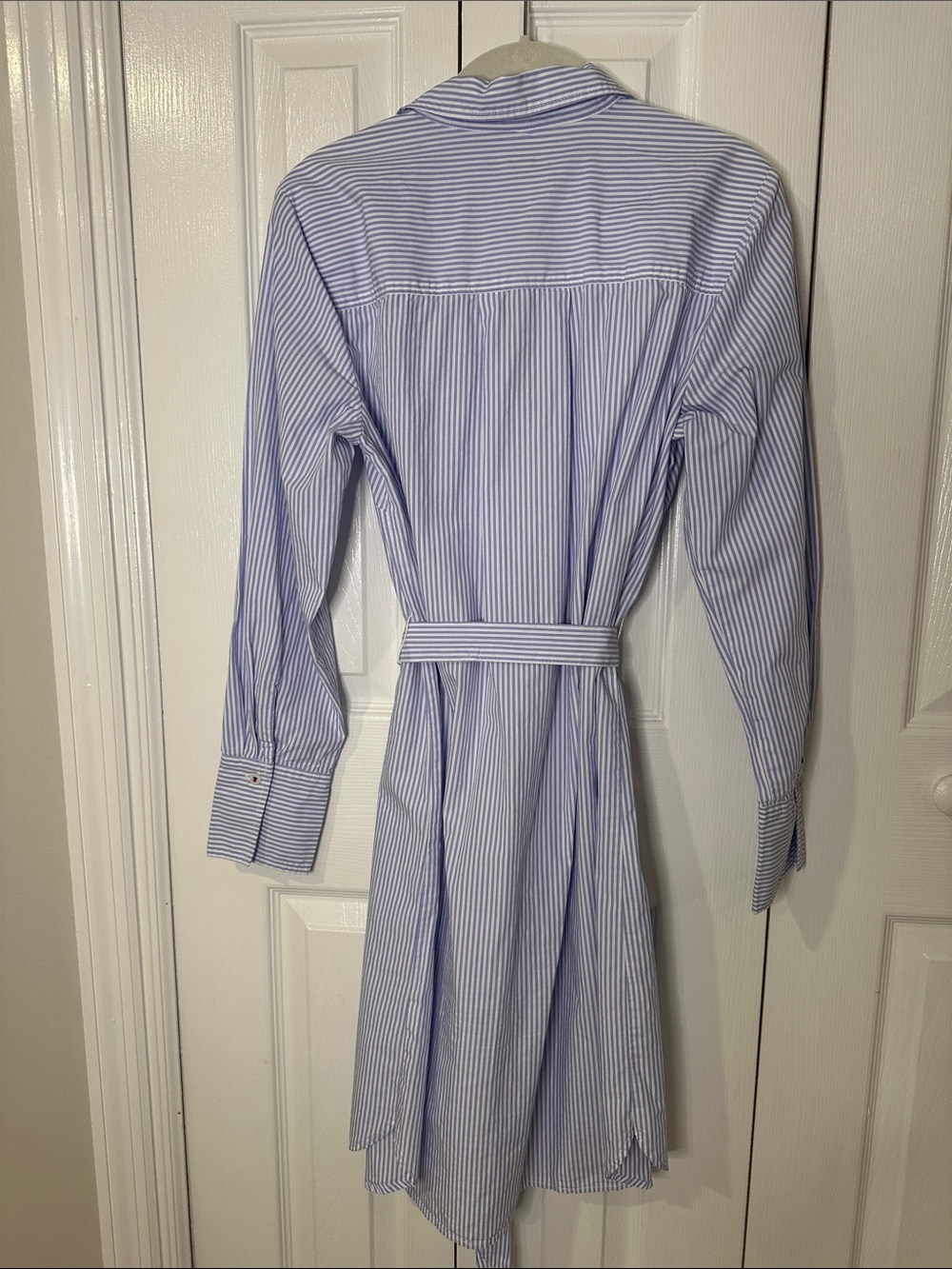 Tommy Hilfiger Blue & White Striped Shirt Dress with Tie Belt | Medium - Picture 5 of 9